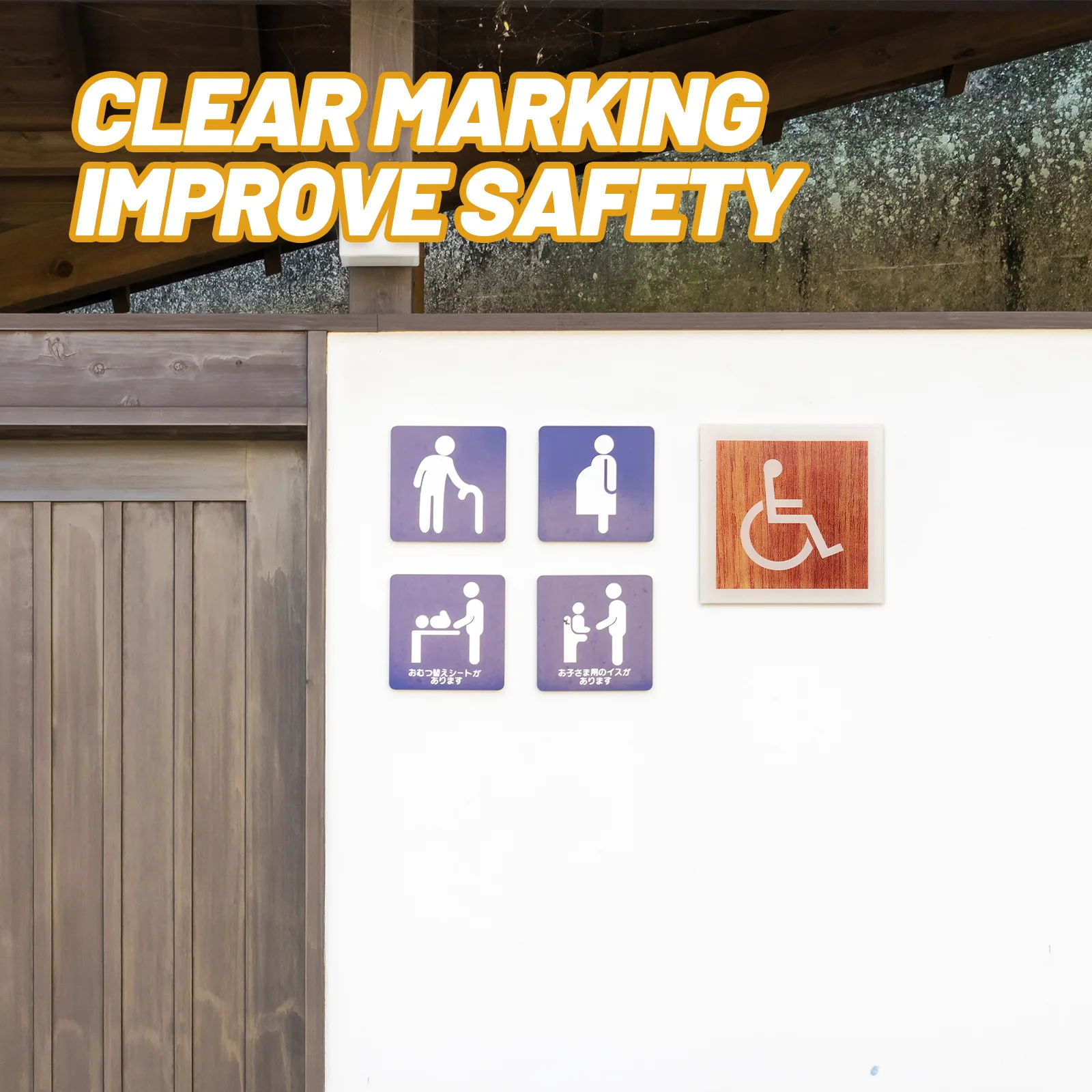 

Disabled Restroom Sign Acrylic Wheelchair Accessible Bathroom Door Symbol Durable Toilet Signboard For Business Indoor Use