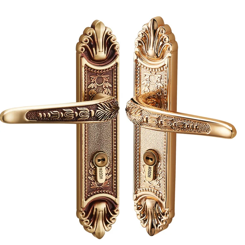 

Brass European Classic Door Lock Indoor Room Wooden Door Silent Split Lock American Bedroom Brass Gold Lock