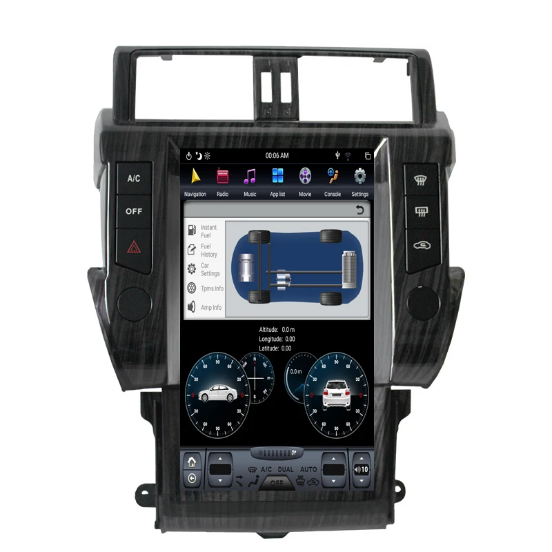 كوالكوم تيسا-شاشة أندرويد راديو السيارة استقبال لتويوتا لاند كروزر برادو 150 2010 2011 2012 2013-2017 نظام تحديد المواقع ستيريو رئيس وحدة #5