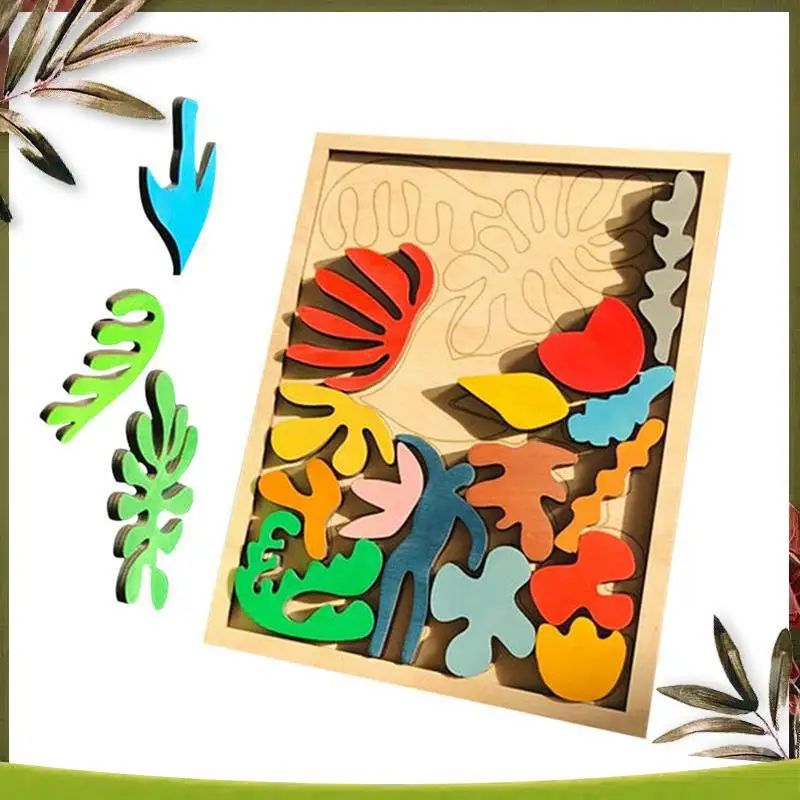 

ABOU-1 Piece Matisse Montessori Puzzle Wooden Toys Random Color Wood For Early Educational Gift For Kids 1-3 Years Old