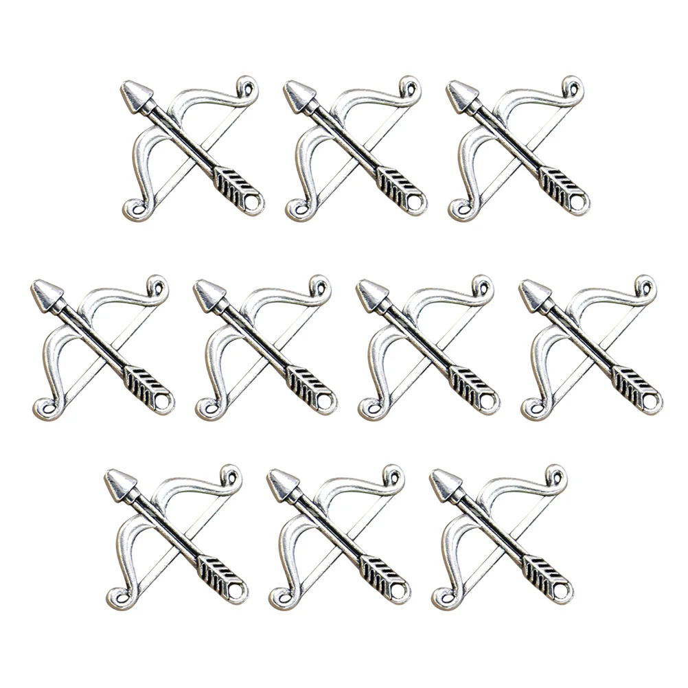 20 Pcs Sweater Chain Pendant Jewelry Making Pendants Charm Bow and Arrow Silver DIY Charms