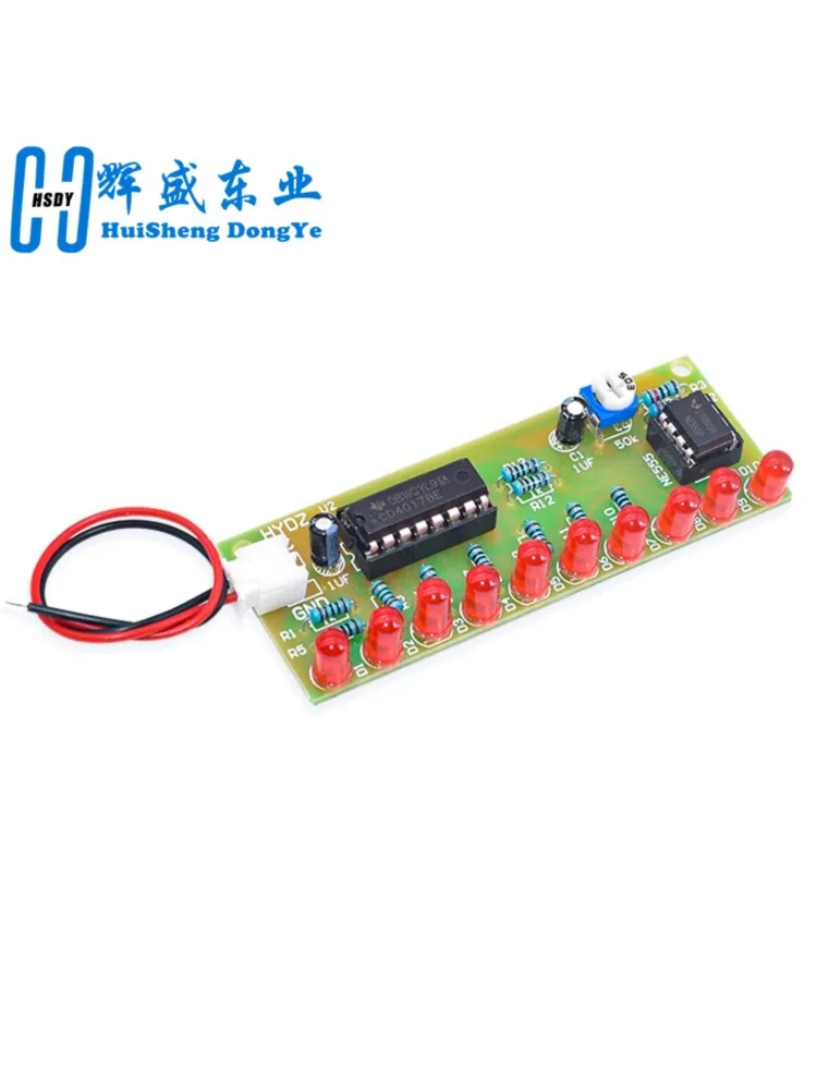 Zestaw do nauki NE555 + CD4017, moduł LED migających świateł, elektroniczny zestaw LSD-10 3-4.5V DIY dla Arduino — zdjęcie produktu 7