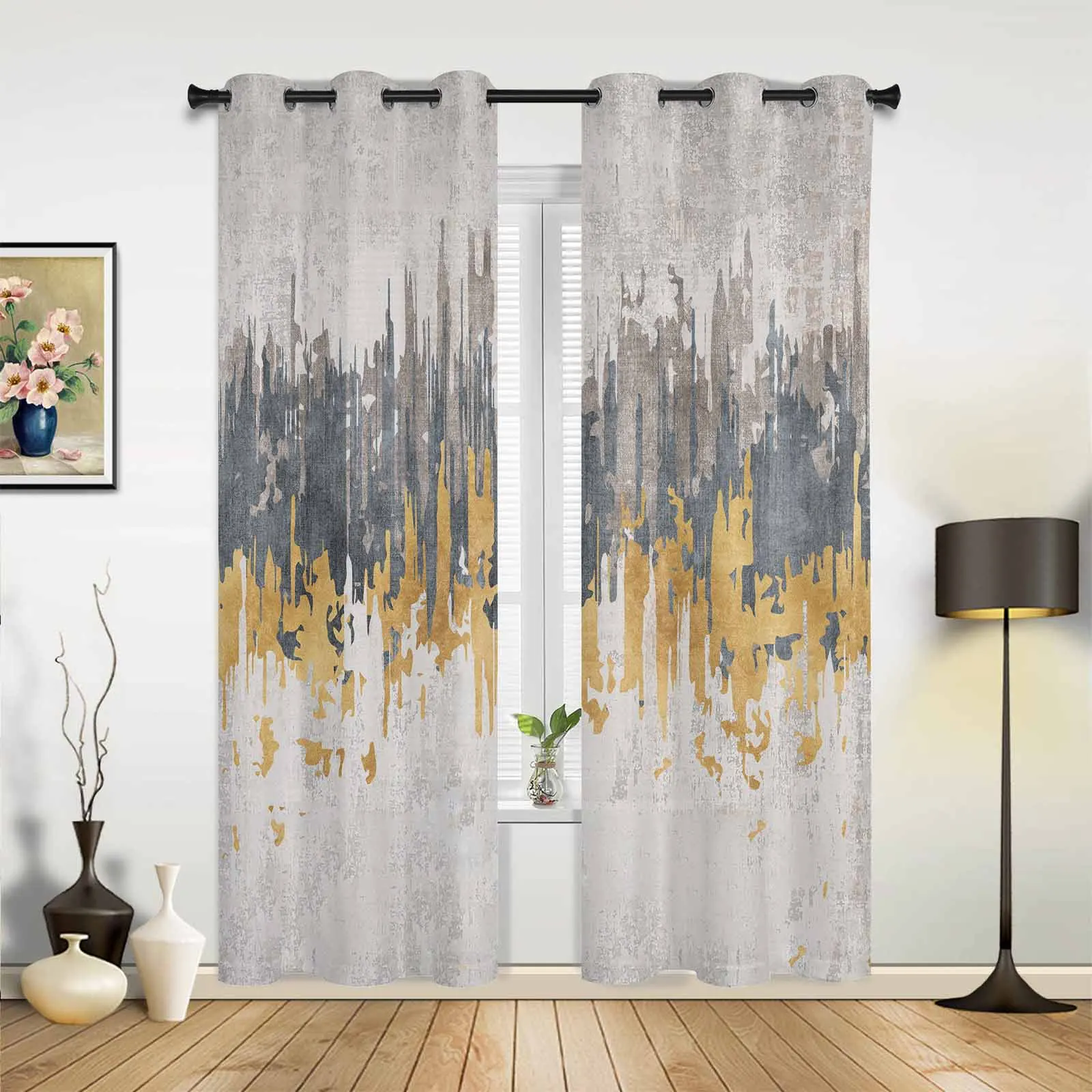 Abstract Streamline Modernist Marble Pattern Living Room Curtains Modern Home Decor Kitchen Drapes Bedroom Window Curtains