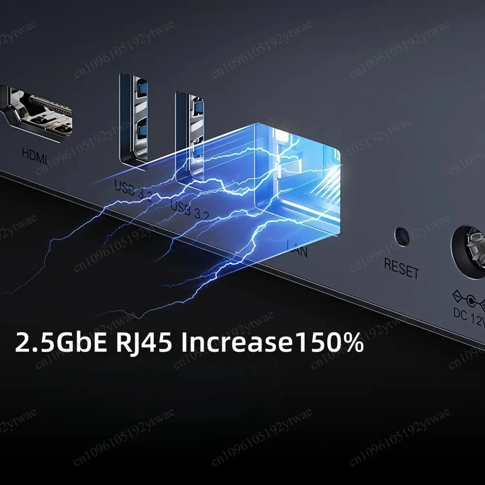 DH4300 Plus Mini AI Home NAS｜Rockchip Octa-Core A55‑A76 8GB LPDDR4X 4-слотовый SATA HDD SSD 2.5GbE RJ45 NFC хранилище