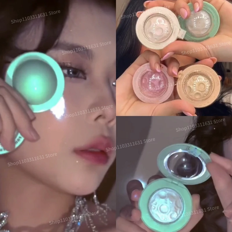 Planet Highlighter Shiny Powder Pearl Glitter Clear Eye Shadow contorno facciale Bright High-gloss Powder trucco duraturo dell'ombretto