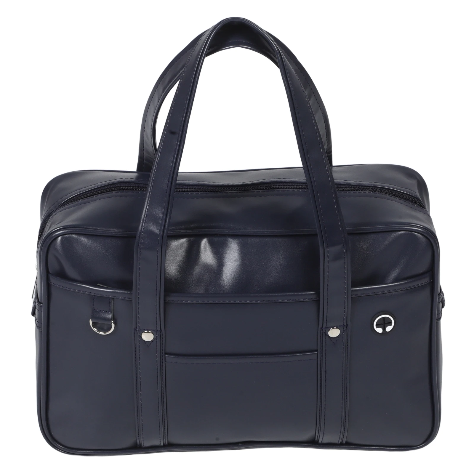 PU Waterproof Laptop School Bag Large Capacity Single Shoulder Tote Lightweight Earphone Hole Office Business Travel Messenger