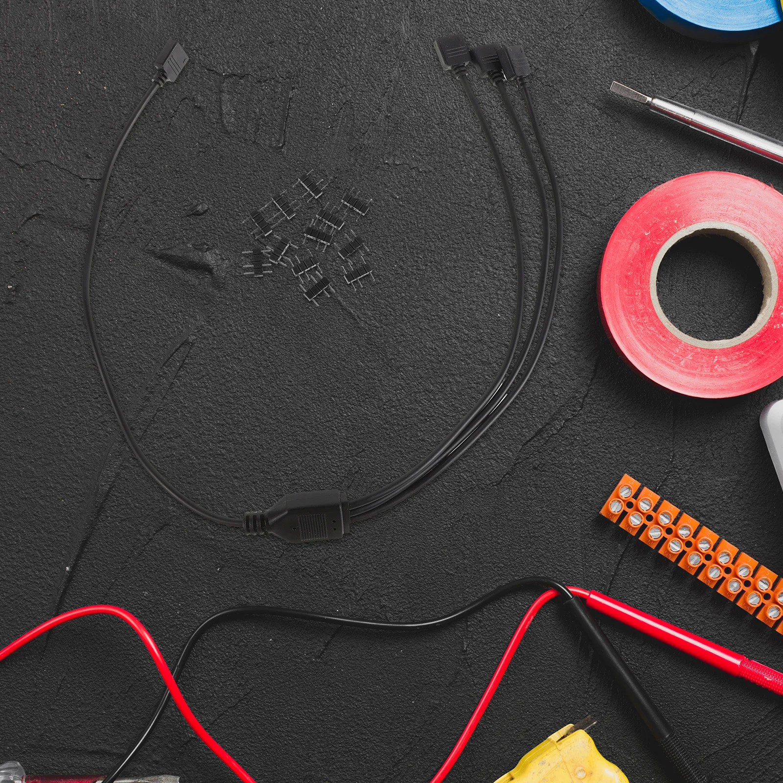 

1Set 5V 3pin Fan and Light Strip Adapter Cable 1to3 Splitter Extension Hub 50cm for Pc Cooling LED Lights Pc Splitter Cable