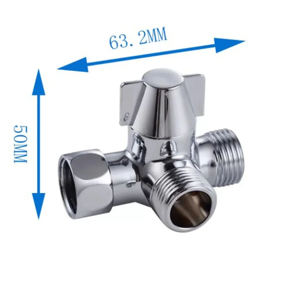 Shower Diverter Valve Spool Tap Splitter Faucet Diverter Outlet Sink Shower Hose Thread Valve T Adapter 1/2inch