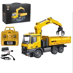 HUINA 1575 1/14 RC 26-Channel Semi-alloy Remote Control With Wood Grab Dump Truck Model Toy Children's Birthday Gift