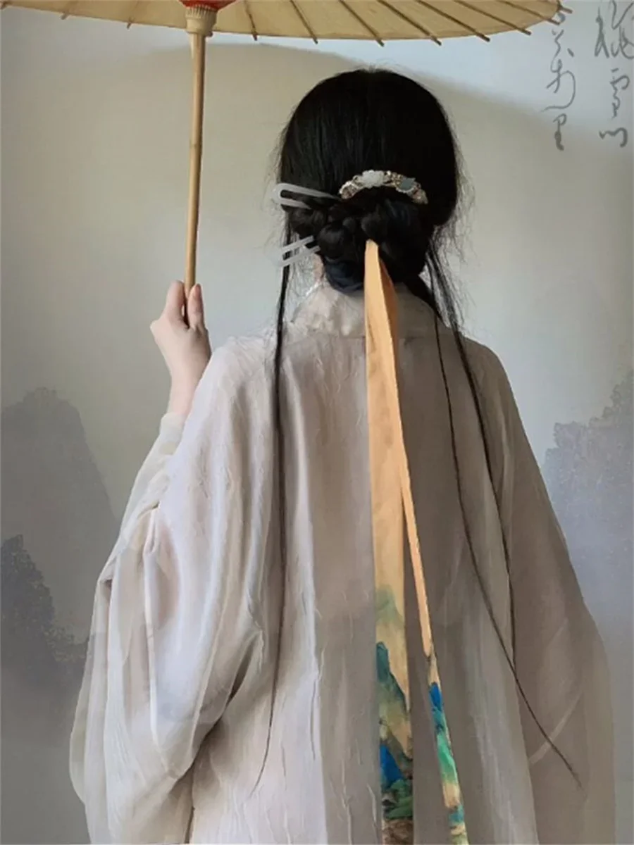 Robe Hanfu traditionnelle chinoise en coton et lin pour femme, costume de cosplay d'Halloween, gris, grande taille, auto
