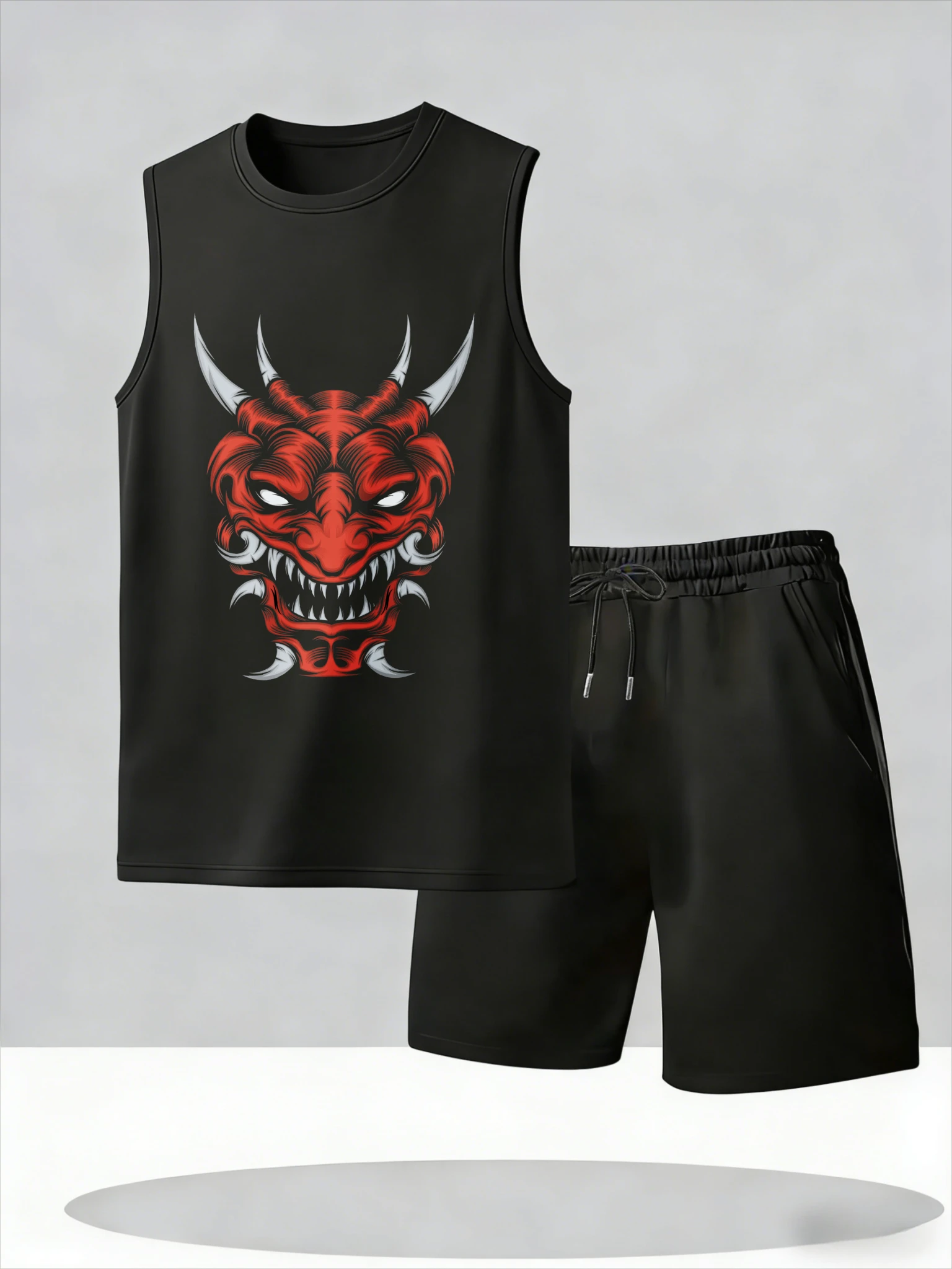 

Men's Tank Top Sets 2026 Summer Thin Quick Dry clothing set beach crewneck Breathable jogging set oversize running seaside