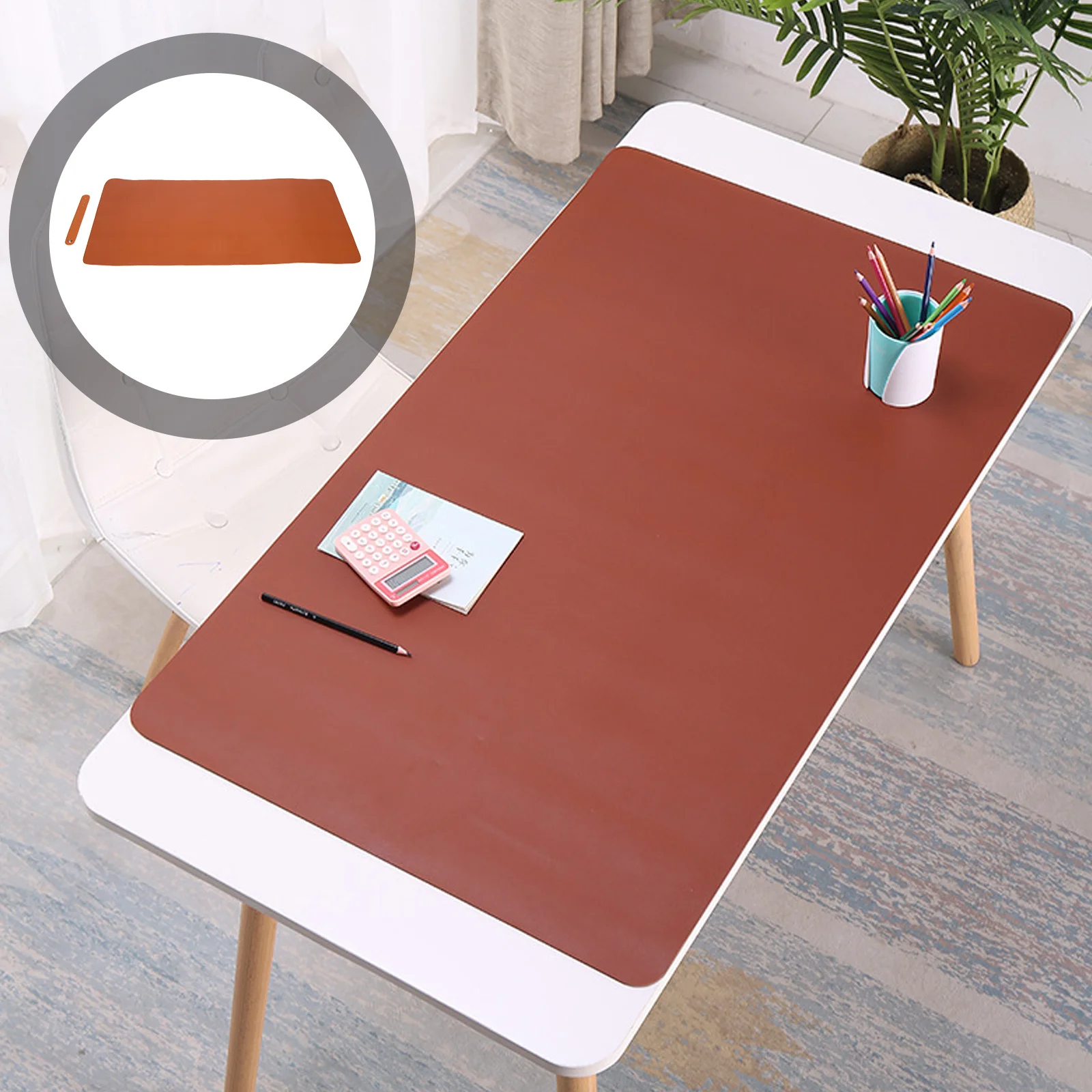 

PU Large Mouse Pad Office Desk Mat Non-Skid Base Protector Multifunctional Office Table Mouse Pad