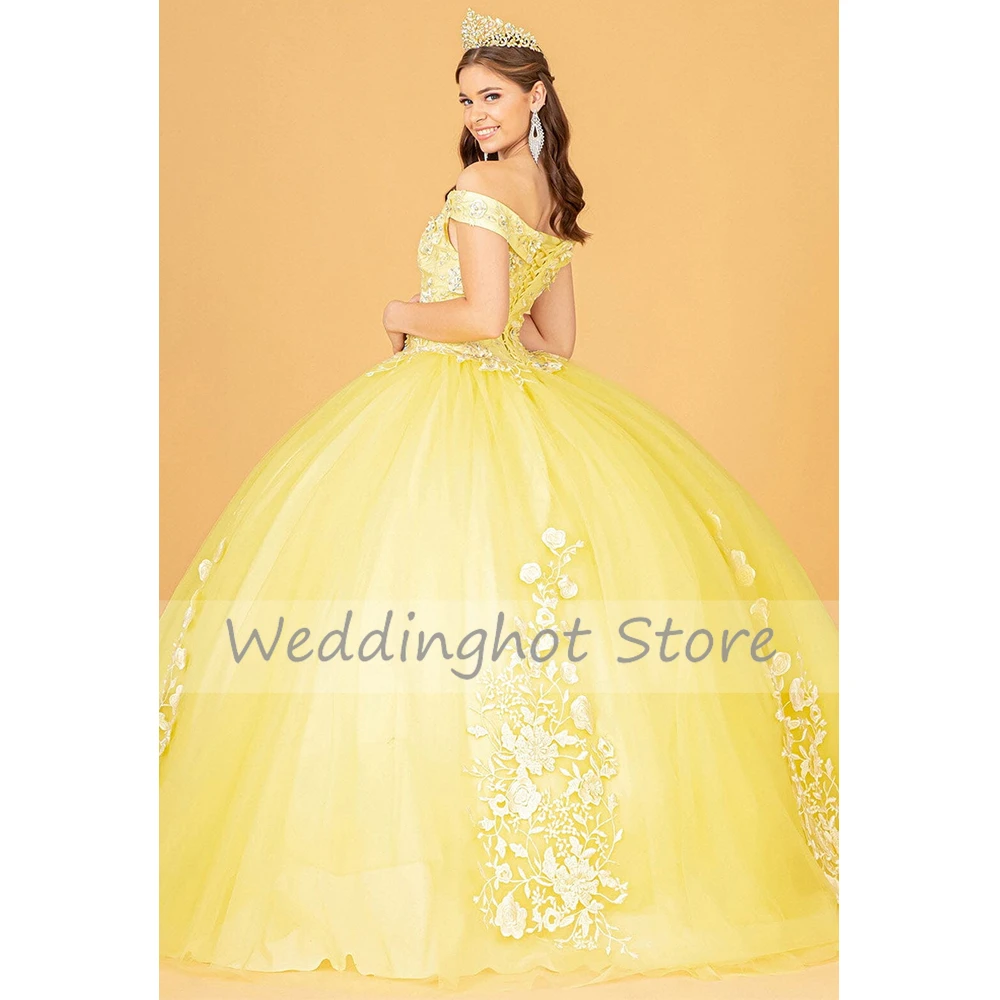 Lilac luksusowe sukienka na Quinceanera suknia Off the Shoulder 2023 suknie na Quinceanera kryształ aplikacja z koronki słodkie 15, 16 suknie długie