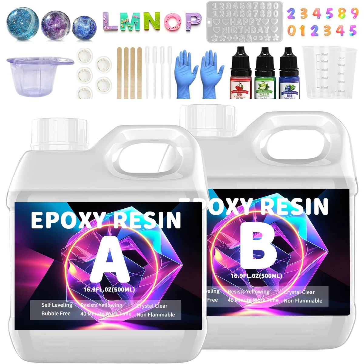 

Профессиональный набор прозрачной эпоксидной смолы на 500 мл с низким запахом, без пузырьков для ювелирных изделий ручной работы, речной стол