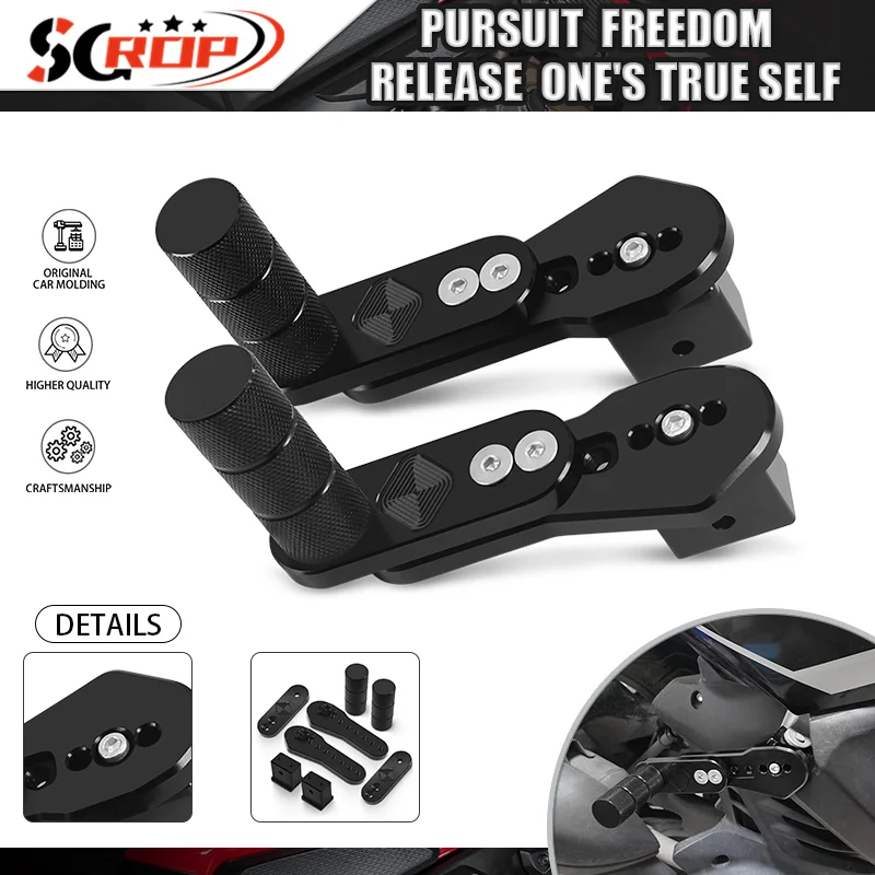 2024 Moto Adjustable Rear Passengers Foot Pedals For VERSYS650 1000 ZH2 SE GTR1400 Multi Angle Retractable Footrests Footpegs