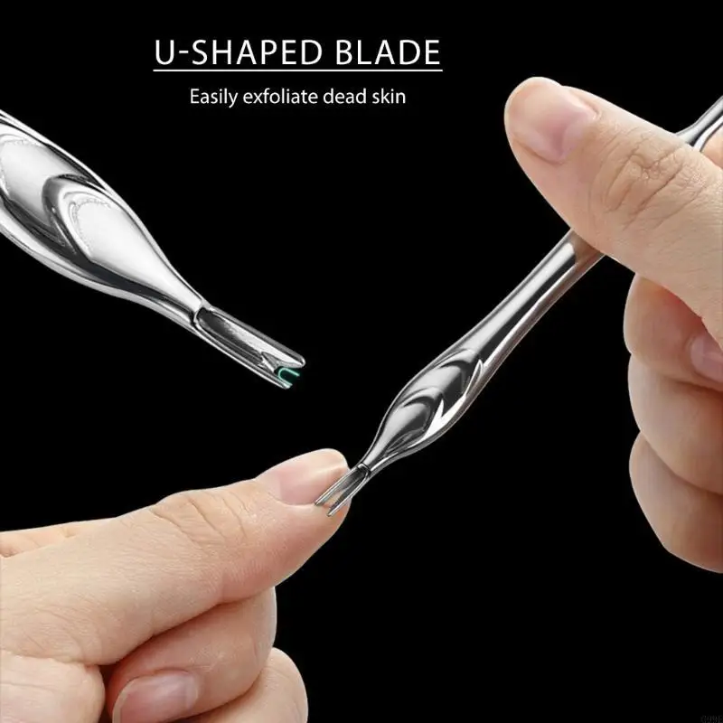 G99E Cuticle Pusher Stainless Steel Cuticle Cutter Nails Tool for Manicures Pedicures