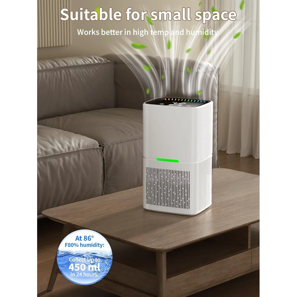 مزيل الرطوبة المحمول 60 أوقية خزان المياه الطابق السفلي الحمام 500 قدم مربع التلقائي اغلاق اللون تغيير إزالة الرطوبة