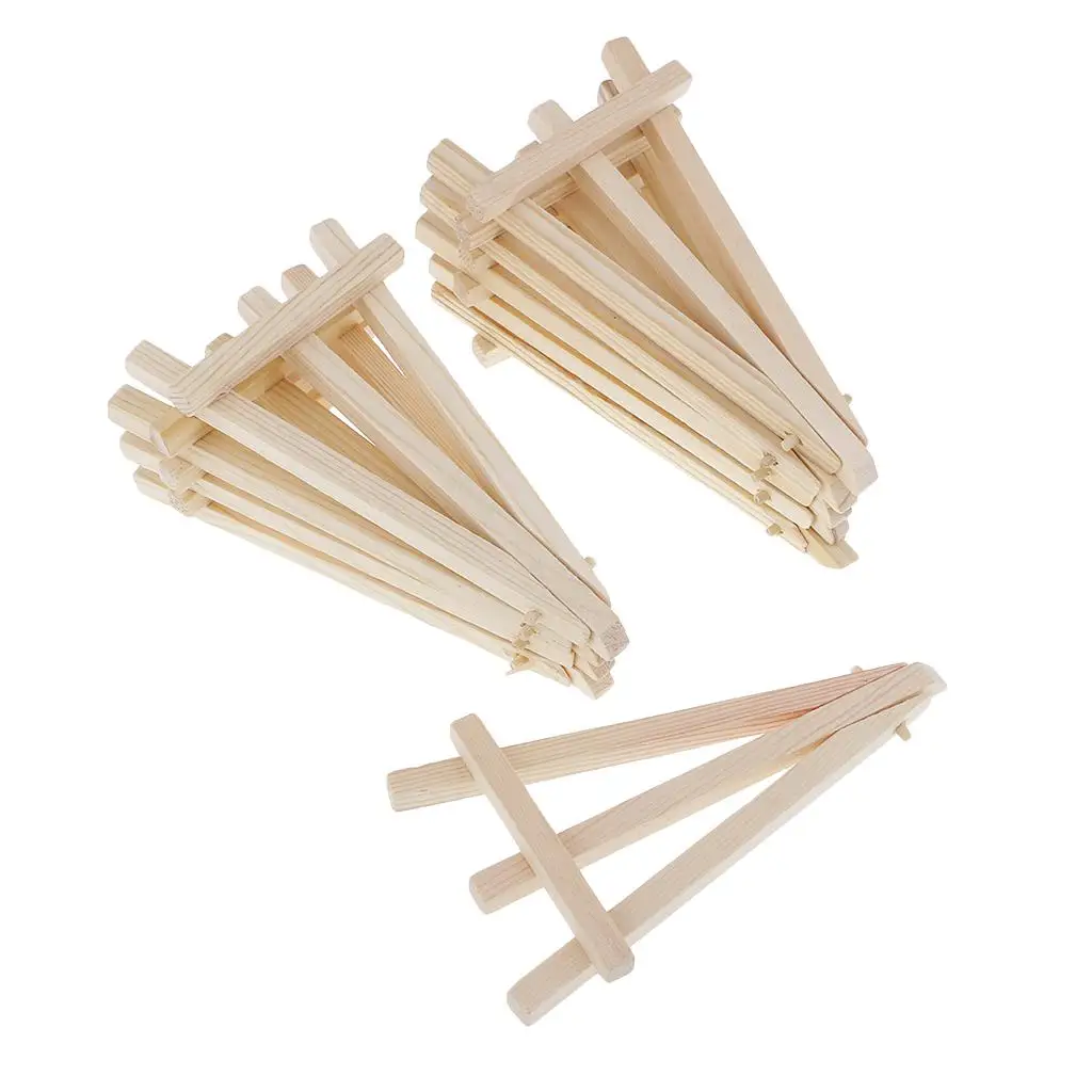 10Pcs Mini Wooden Tabletop Display Easel Desktop Easel Stand for