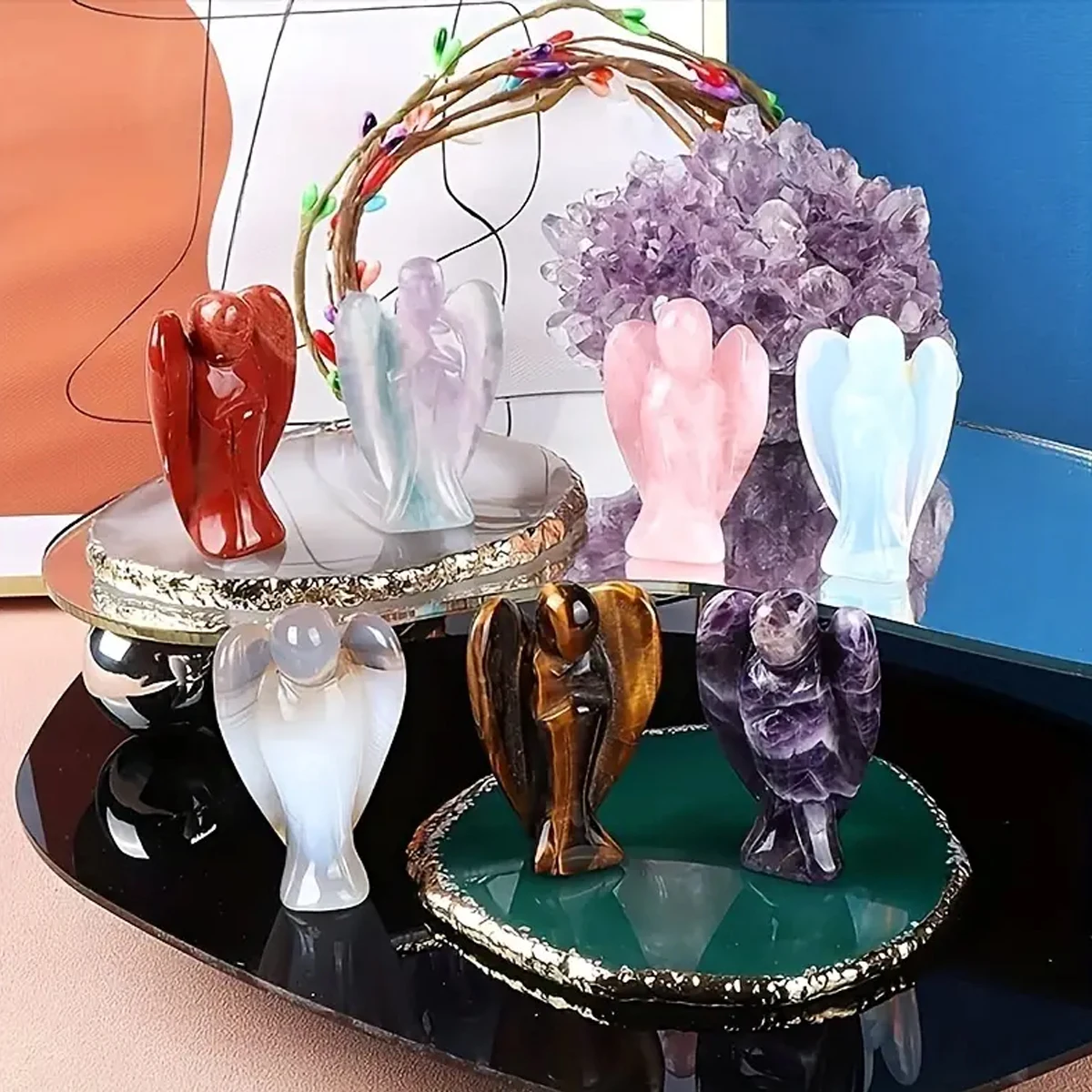 1 Zoll Mini-Kristallschnitzerei, Engel, Kristall, Geschenk, Heimdekoration, Mineralexemplar, blanker Stein, Heilstein – Detail 4
