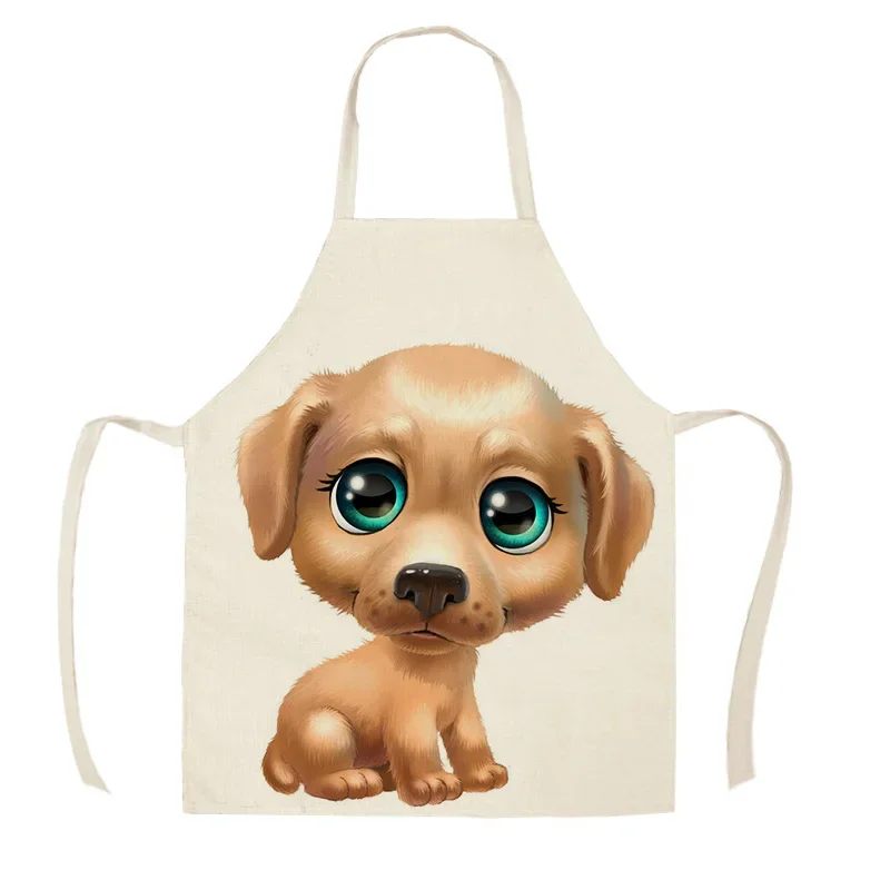 2022 Creative Cartoon Cute Dog Sleeveless Printed Kitchen Apron Baking Accessories Cooking Accessories Restaurant Cafe Workwear