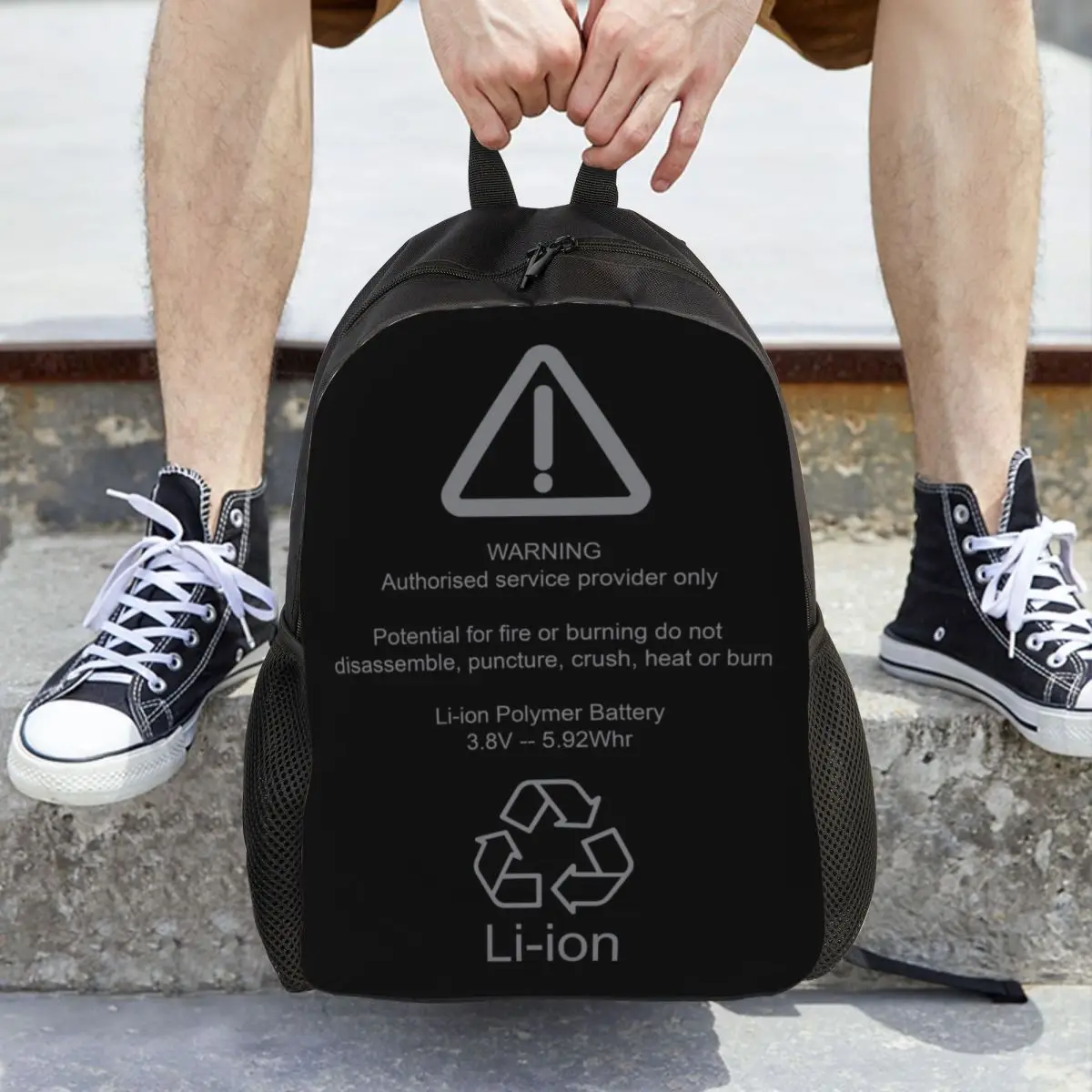 

Bulging Lithium Ion Battery Warning Backpack Daypack Large Capacity Children BookBag School Bag Shoulder Bags for Men Women