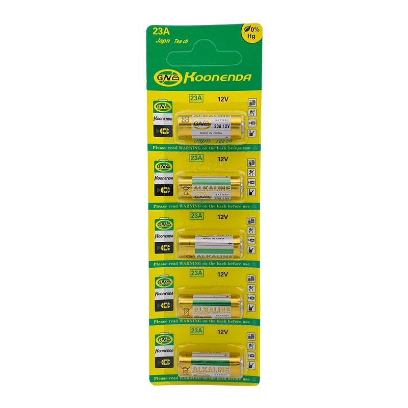 5PCS Dry Cell 12V Alkaline Battery 23A E23A A23 23GA A23S GP23A V23GA For Doorbell,Garage door remote,Roller shutter,23A 12V