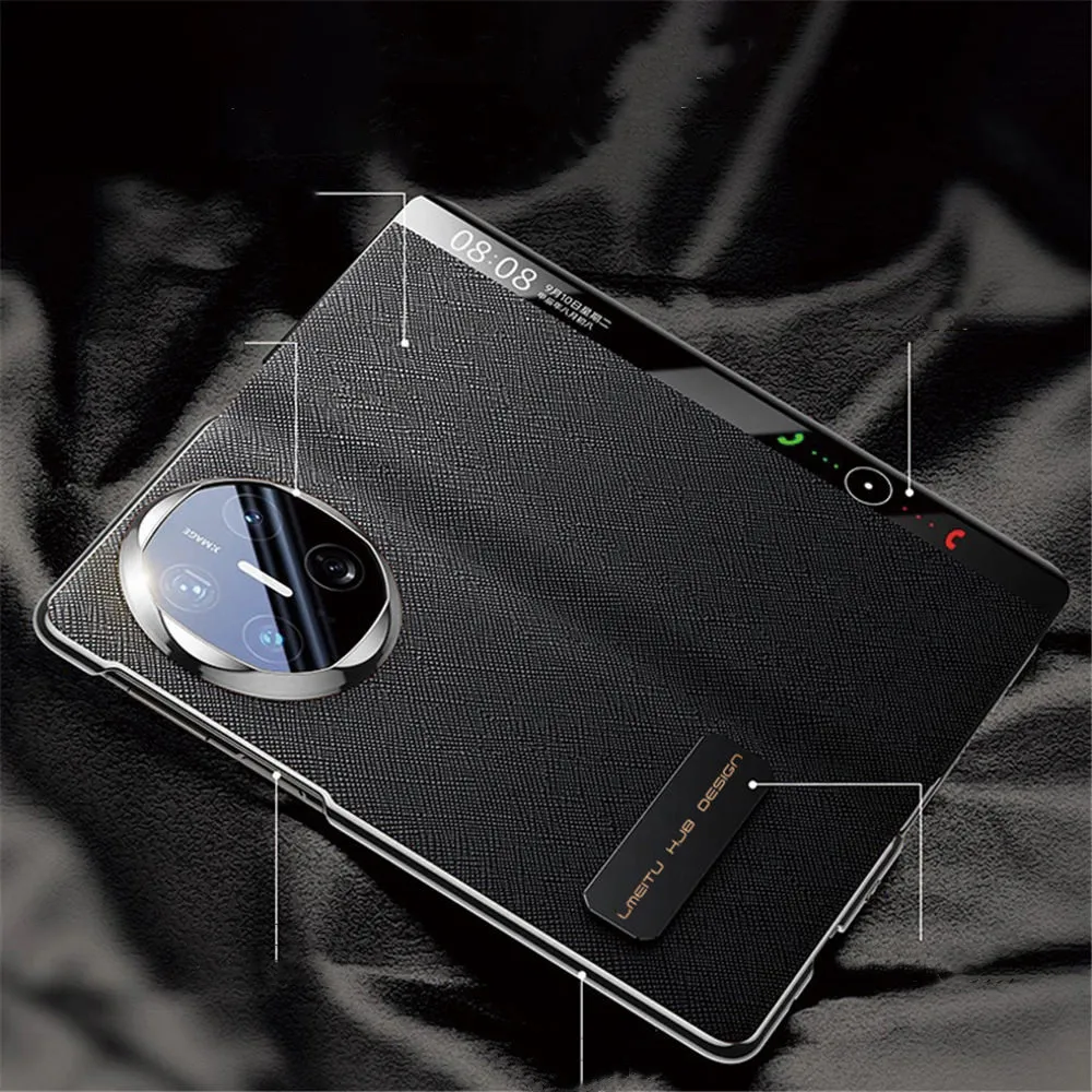 

Premium Cowhide Leather Hinge Flip Case for Huawei Mate X6 Rotating Bracket Cover