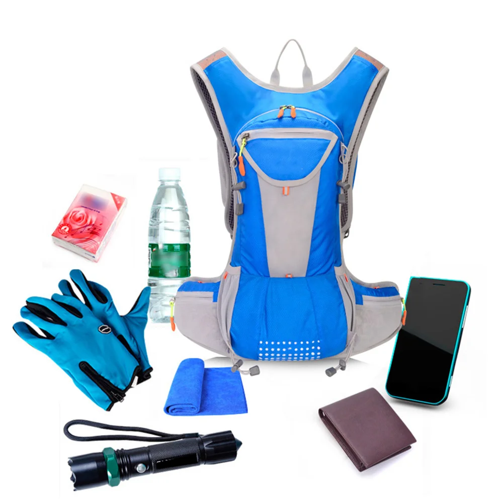 22x48cm Blue Running Backpack Hydration Rucksack 15L Water Resistant Travel Bag for Hiking Camping Cycling Outdoor Sports