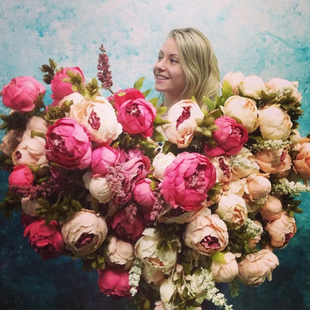 

Vintage Artificial Peony Silk Bouquet Home Party Wedding Decoration Cake Gift Table Craft Projects Simulation Floral