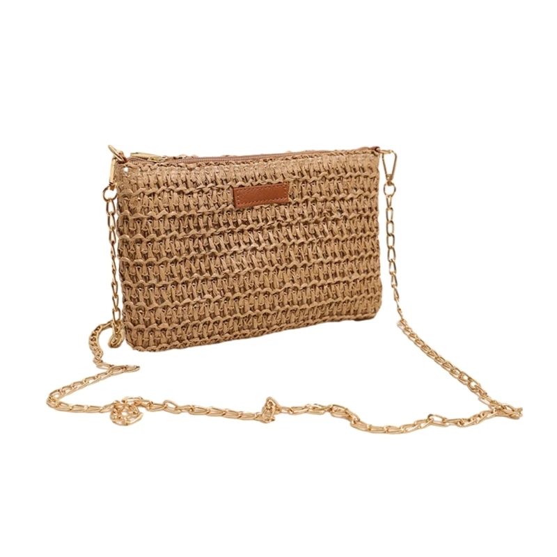 Woven Shoulder Bag Large Capacity Handbag for Girl Women Square Bag Beach Bag