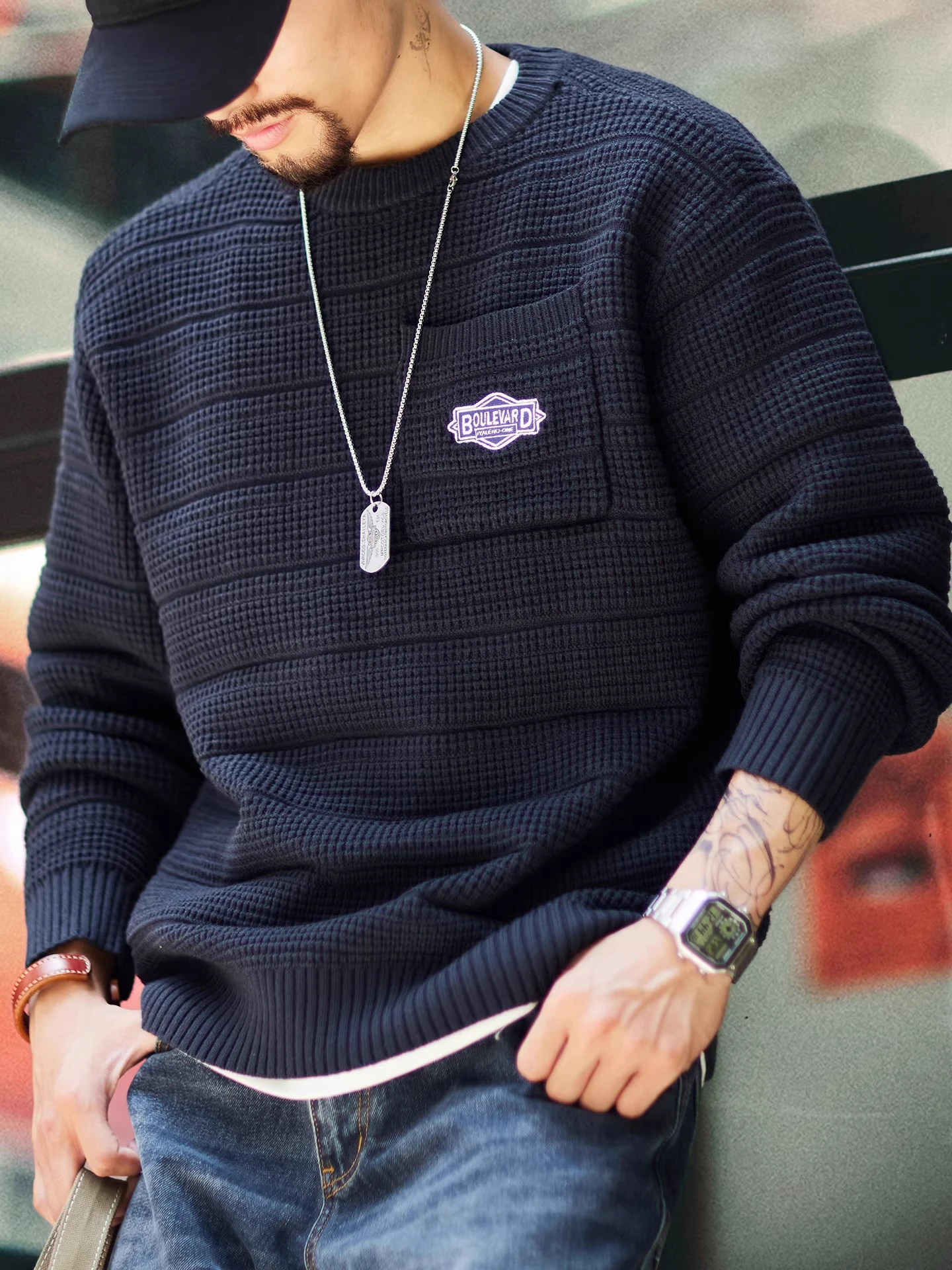 

Мужской повседневный свитер свободного кроя из смесового шелка, с круглым вырезом, длинными рукавами, теплый, антибактериальный, зимний, модный, комфортный