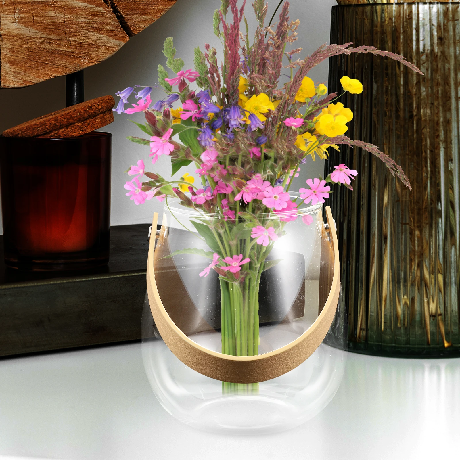

Glass Flower Vase Diffuser Bottle Vintage Decorative Clear Vase for Home Decoration Floral Arrangement Aromatherapy and
