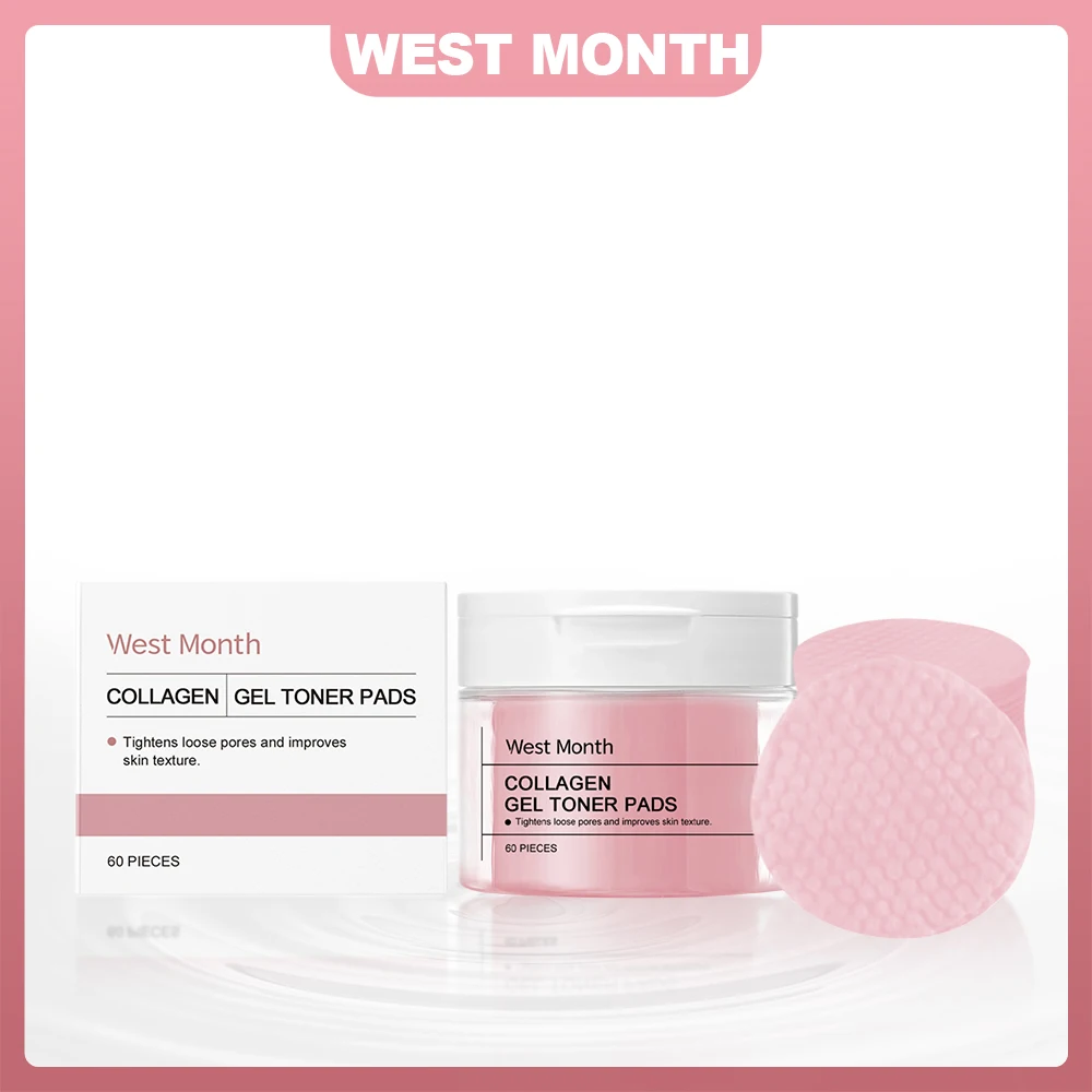 Collagen Hyaluronic Acid Cottons Pads Hydrate Brightening Improve Skins Elasticity Shrink Pores Fade Fine Lines Serum Cotton Pad