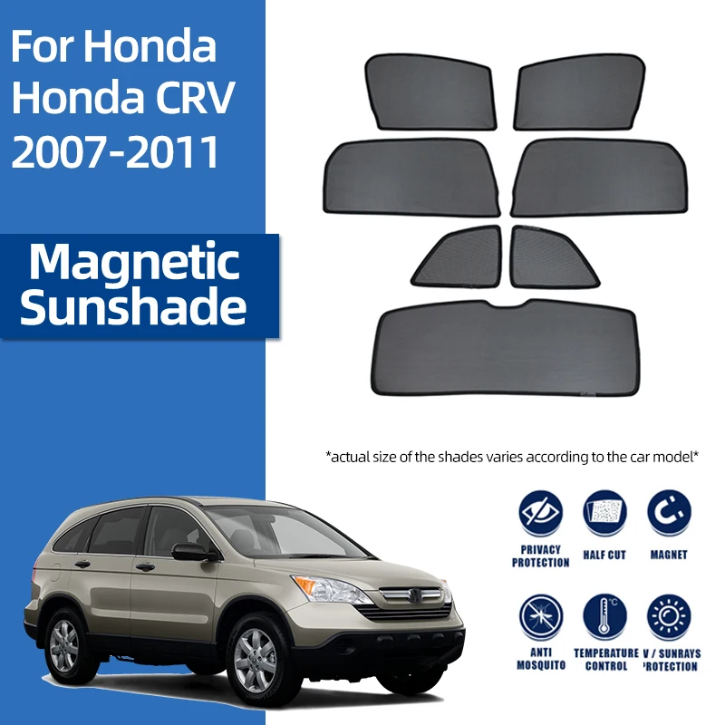 

For Honda CR-V MK3 CRV 2007-2011 Magnetic Car Sunshade Shield Front Windshield Curtain Rear Side Baby Window Sun Shade Visor