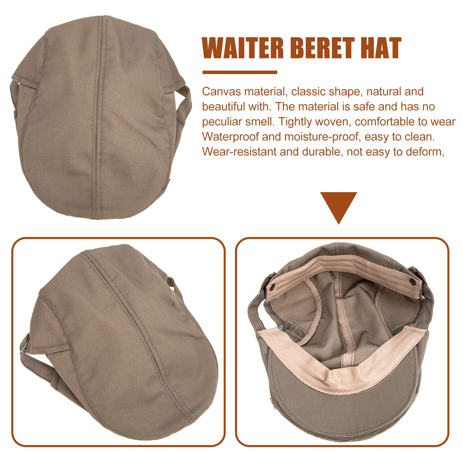 1pcs Chef Hat Canvas Unisex Kitchen Working Cap Durable For Cooking Restaurant Catering School Beret Flat Cap