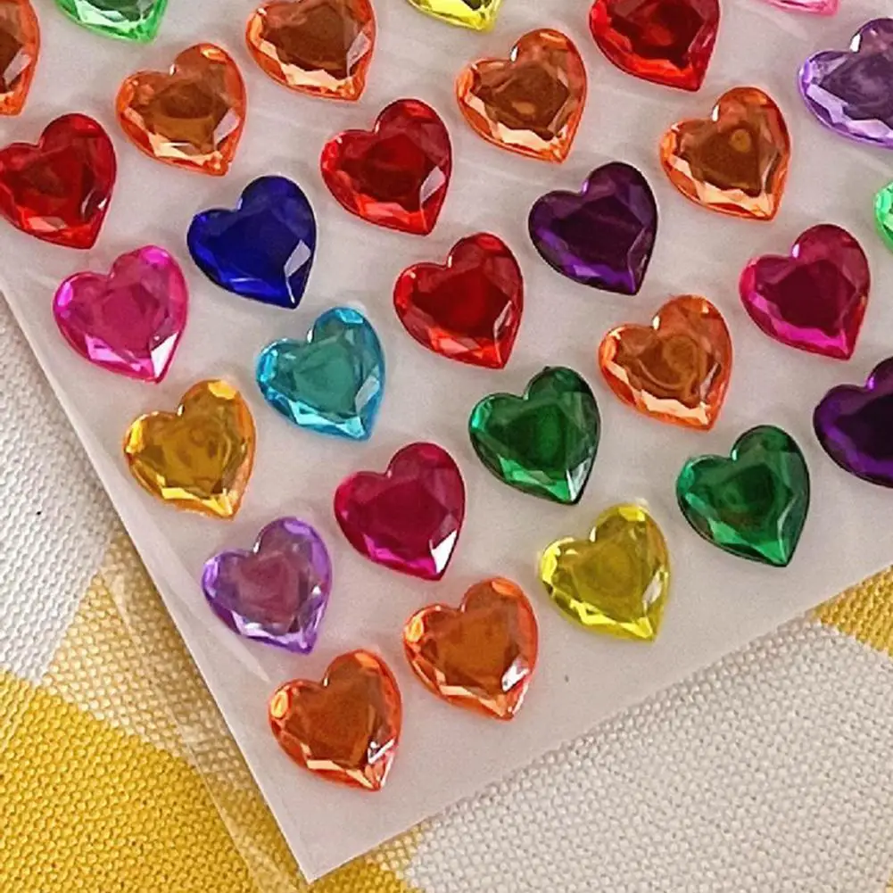 3D Faux Crystal Heart Sticker Self-Adhesive Perfect For DIY Scrapbooking Journaling Supply Lovely Stereoscopic Crystal Sticker