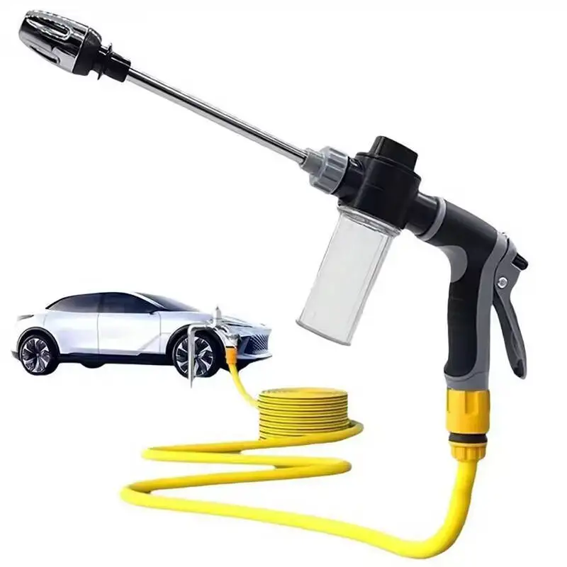 Gartenbewässerungsschlauchdüse Sprinkler Schaumwasserpistole Tragbare Hochdruck-Wasserpistole Verstellbare Metall-Reinigungspistole für Autowäsche