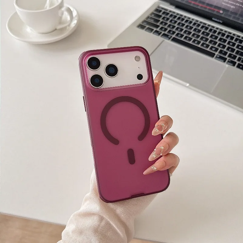 Luxury Pastel-Color Skin-Feel Matte Touch Magnetic Ring Phone Case For iPhone 18 Pro Max 17 16 15 14 13 Wireless Charging Cover