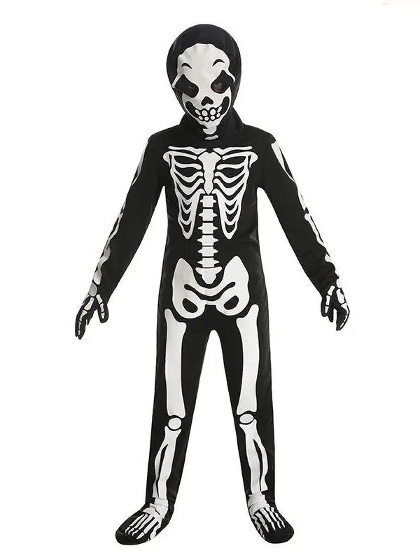 Kinder Halloween Cosplay Performance Kostüm Leuchtendes Skelett Skelett Kind Todesgott Geist Kleidung Terror Thema Par C...