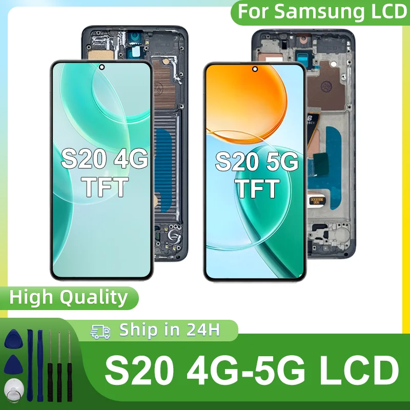 TFT Screen For Samsung Galaxy S20 4G LCD SM-G980 Display Touch Screen Digitizer Assembly For Samsung S20 5G LCD SSM-G981 Replace