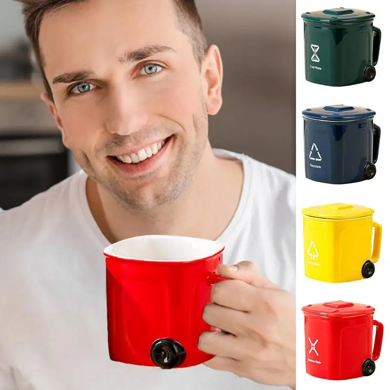 

Trash Can Shape Ceramic Drinking Mug Trash Can Shape Cup Mug Funny Novelty Garbage Bin Espresso Cup For Milk Coffee Juice Water