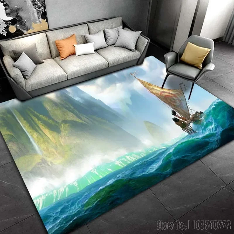 Cartoon Moana Maui Zeegod Blauwe Zee Tapijt Tapijten 80x120 cm Decor voor Badkamer Kinderen Vloermat woonkamer Kinderslaapkamer