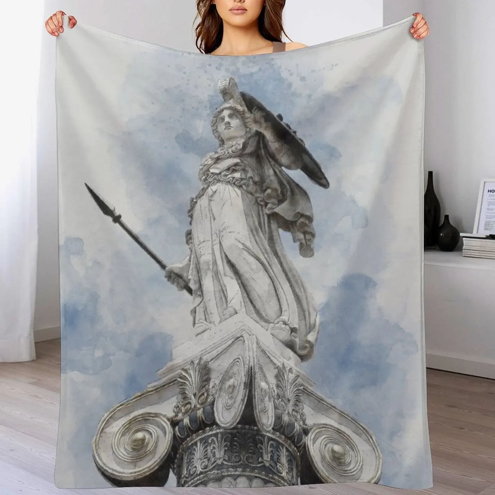 Classic greek statue Athena Throw Blanket Easy Care Comfortable Blanket for Couch