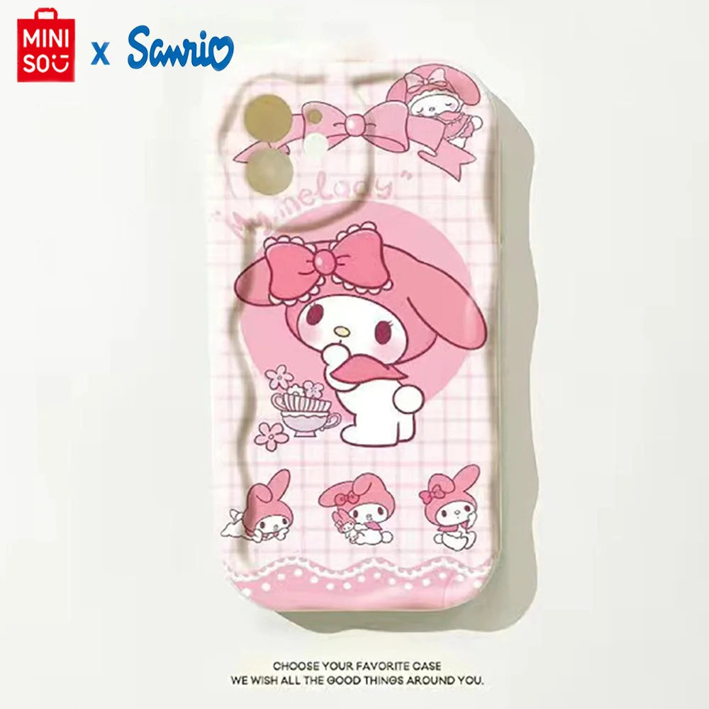 Miniso X Sanrio Hello Kitty My Melody Phone Case For iPhone 11 16 15  14 13 12  Pro Max Mini Plus Promax Soft Cases Cover