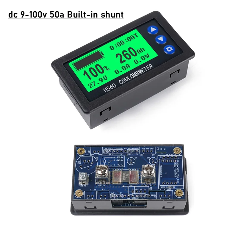 Monitor batteria Hall Coulomb Meter DC 8-100V 100A Lifepo4 Display di potenza con capacità al piombo-acido-litio