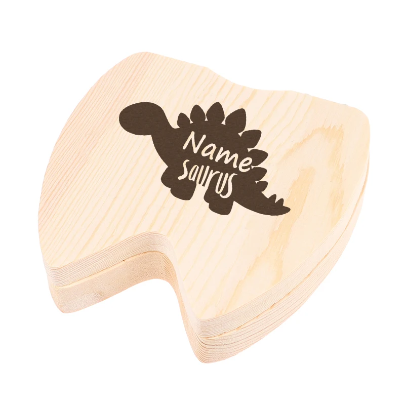 Custom Name Teeth Wood Box Birthday Gift Personalized Dinosaur Tooth Box First Tooth Box Laser Engraved Baby Box m