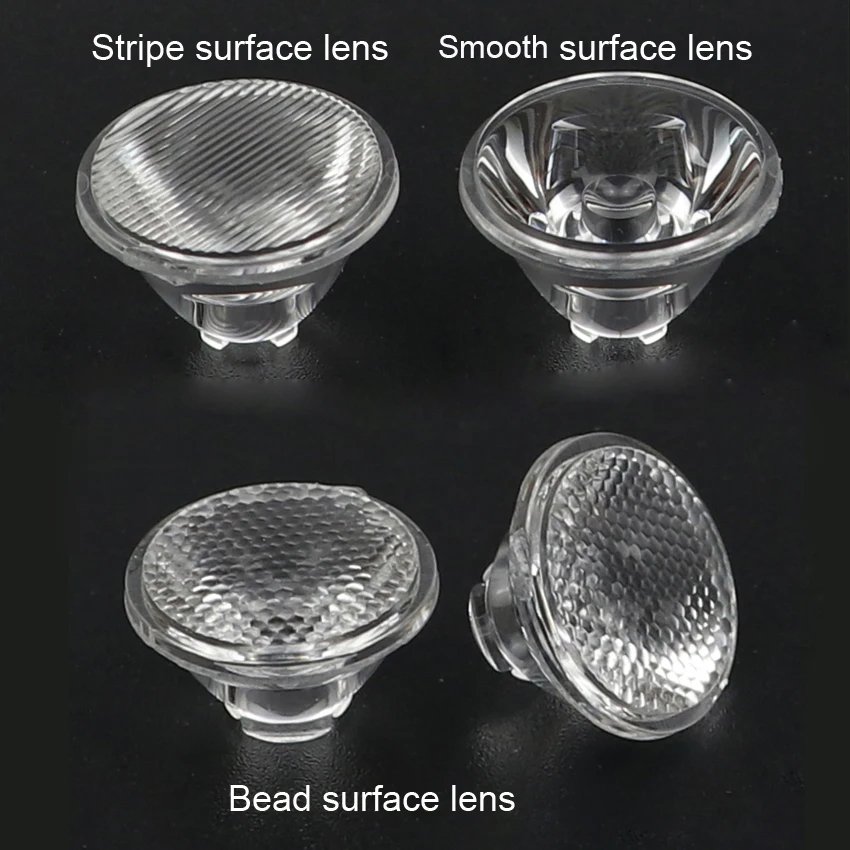 عدسة بصرية PMMA عاكس حبة شريطةسطح ، ثقب مربع ليد ، رقاقة ضوء ليد من أجل من من من ، قطر 20 ، H12.8 مم ، 5x5mm