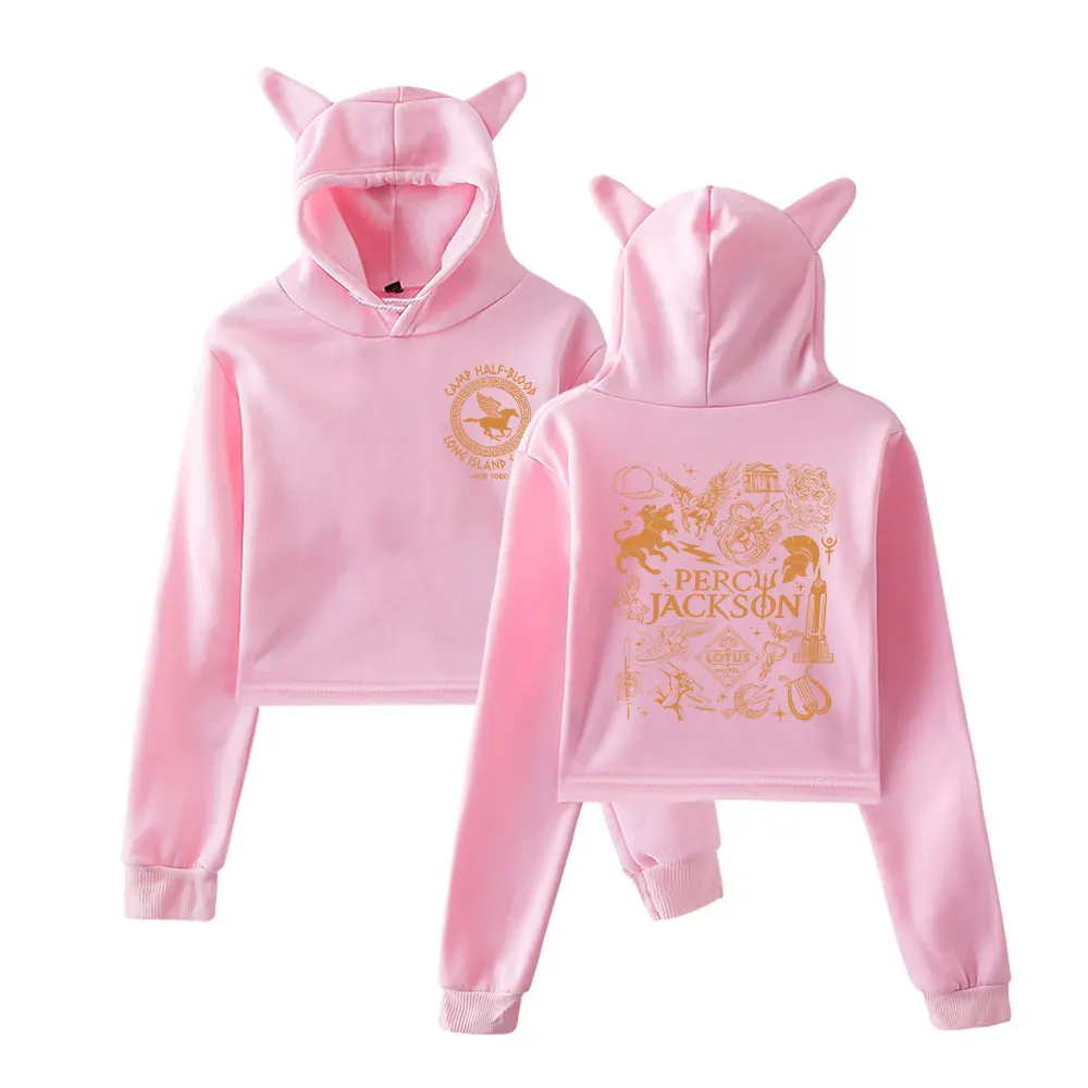 

Camp Half-Blood Merch Vintage 90s Streetwear Hoodie Hoodies Sweatshirts for Girls Cat Ear Crop Fashion Sports Pullover