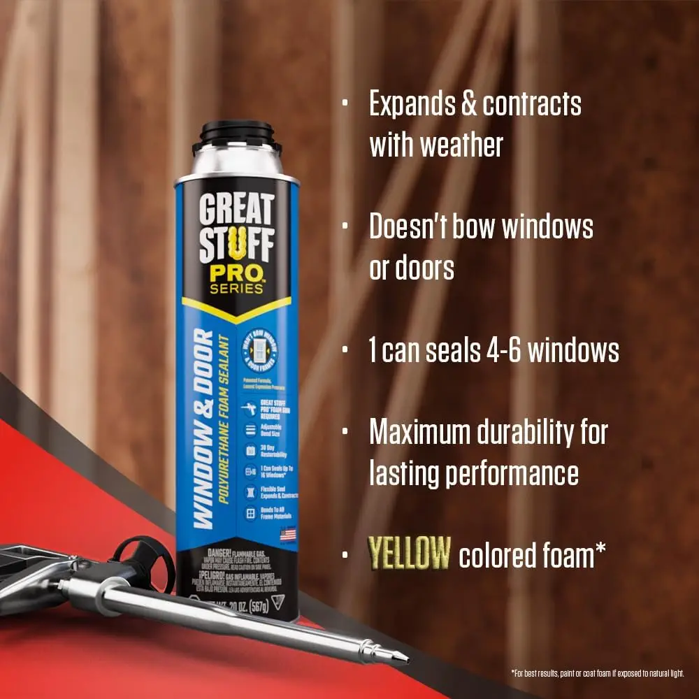 at Stuff Pro Window And Door - Polyurethane Foam Sealant. Air Tight, Water Resistant Seal. Low Expansion, Insulating Foam.