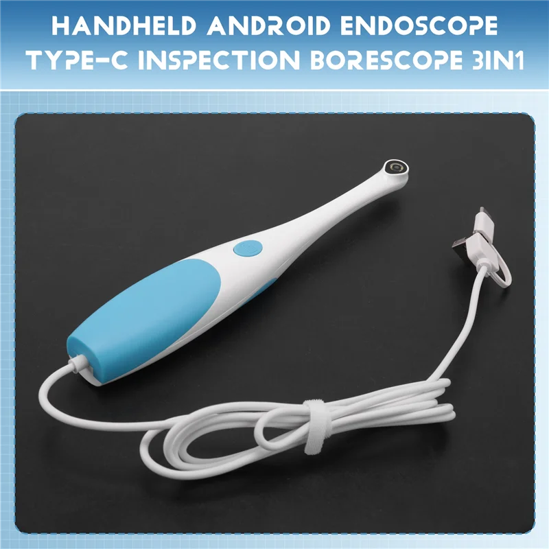 AT29-For Android Phone For PC Compatible Handheld Endoscope Type-C Inspection Borescope 3 In 1 USB Snake Camera 6 LED Lights